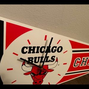 Chicago Bulls Old School Pennant Wall Clock